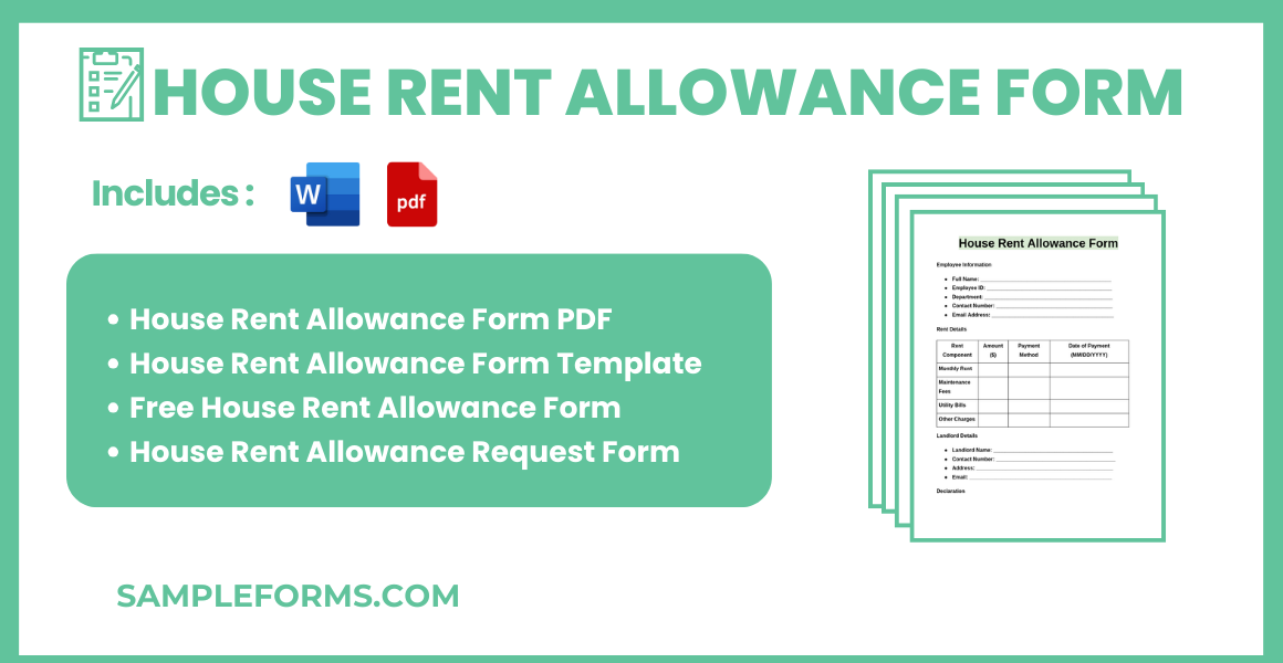 House Rent Allowance Chart.pdf FREE 10+ House Rent Allowance Form Samples, PDF, MS Word, Google Docs