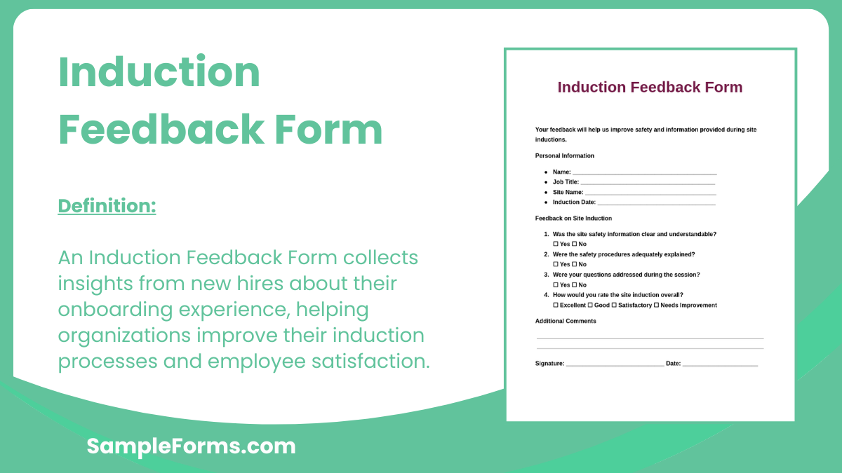 induction feedback form