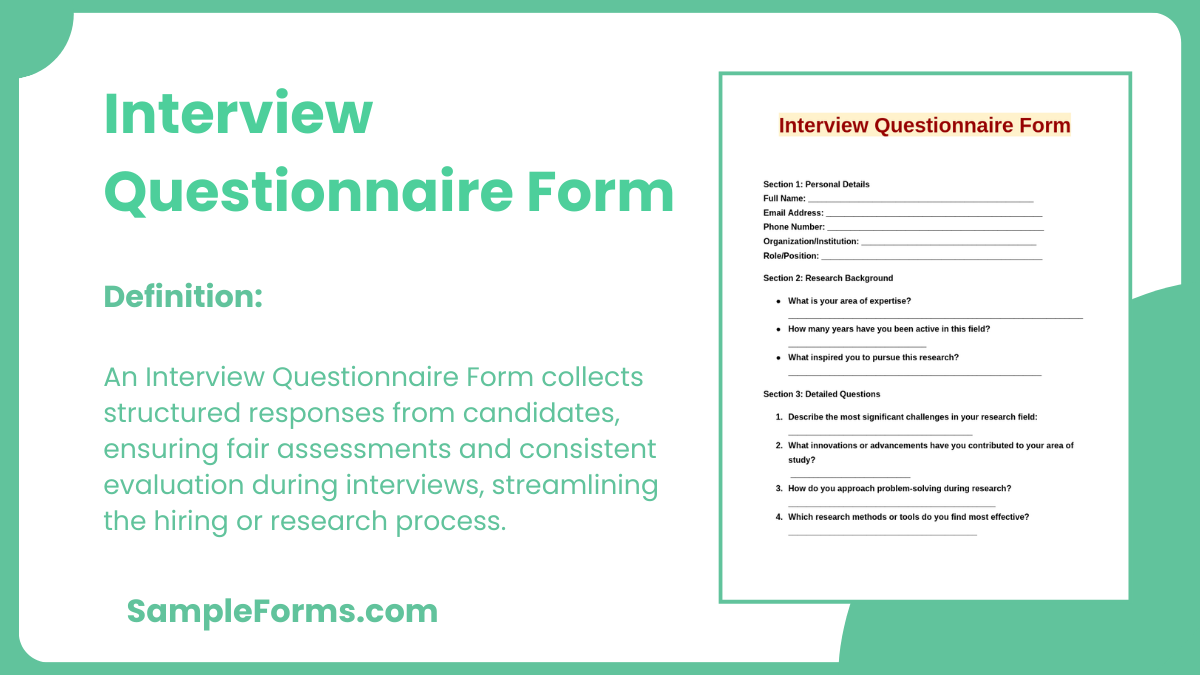 interview questionnaire form