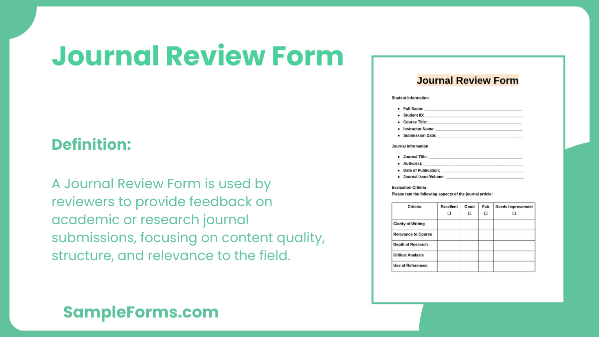 journal review form