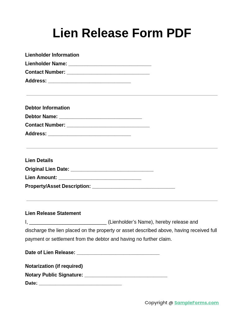 lien release form pdf