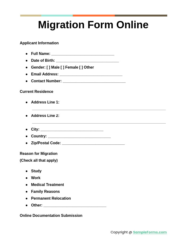 migration form online