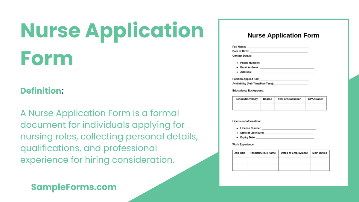 nurse application form