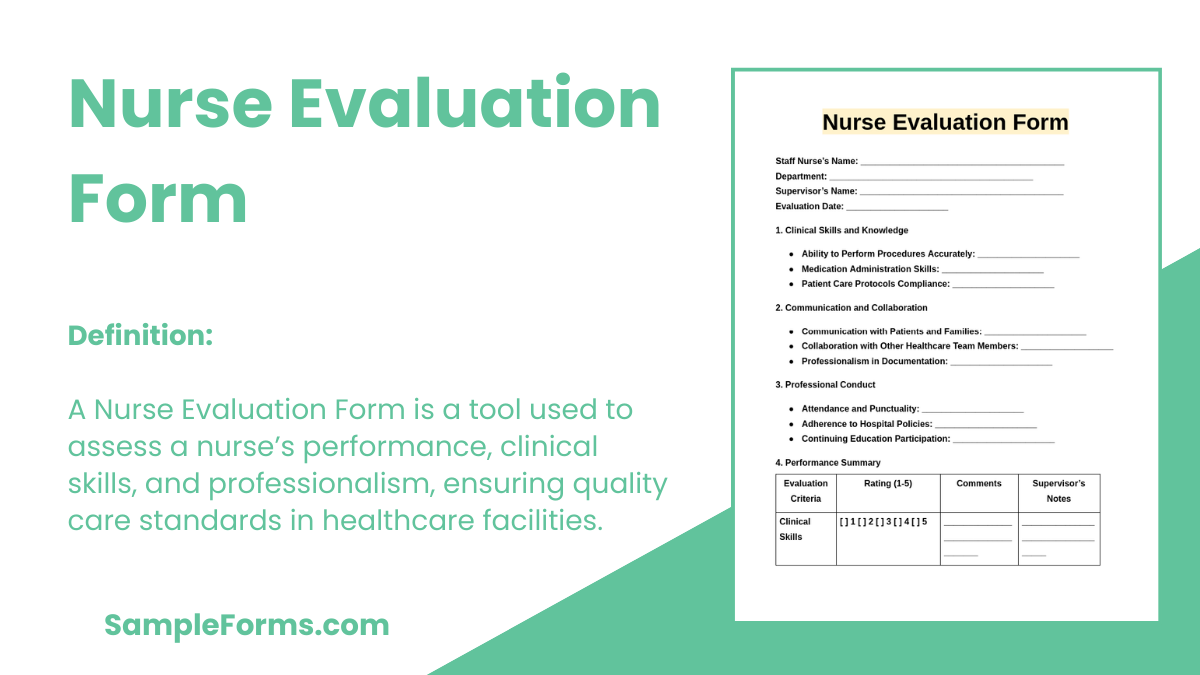 nurse evaluation form