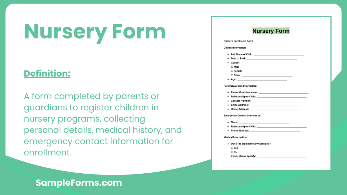 nursery form