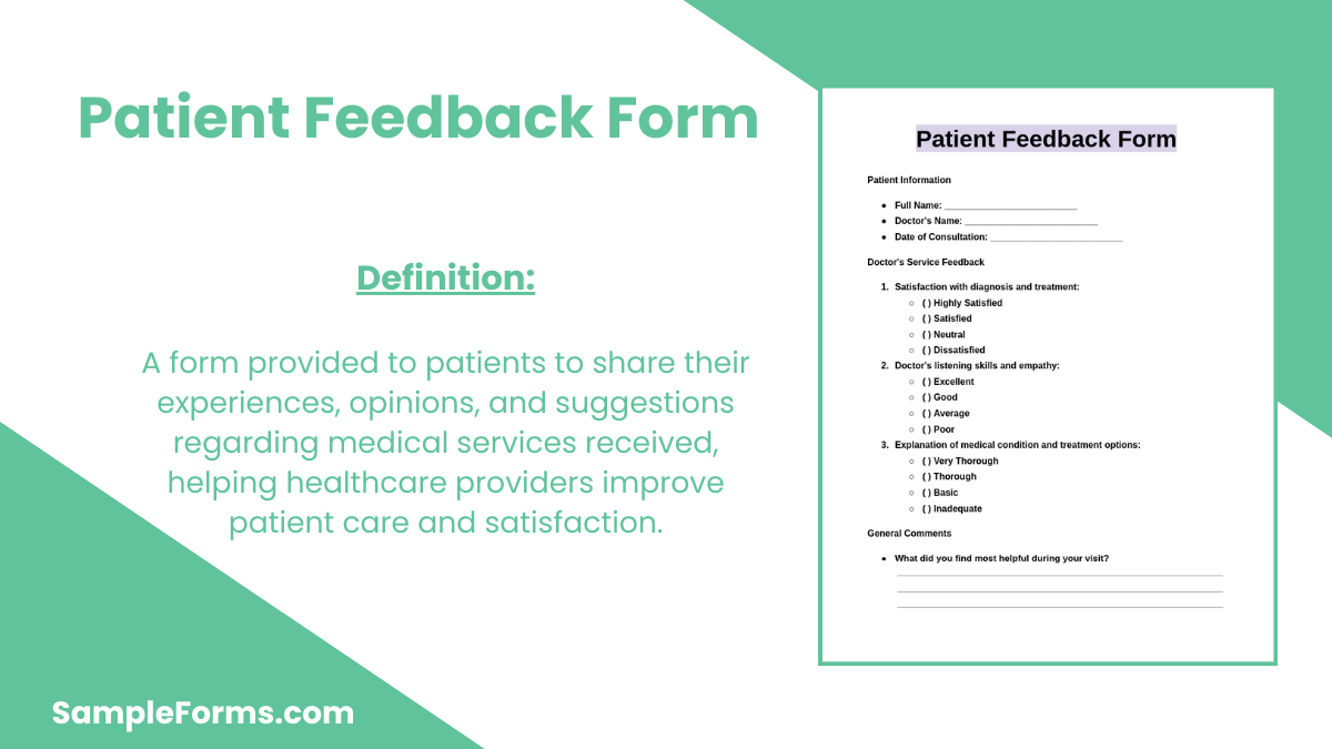 patient feedback form