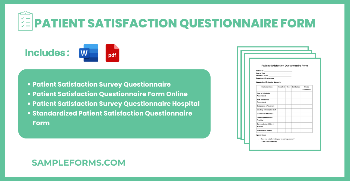 patient satisfaction questionnaire form bundle