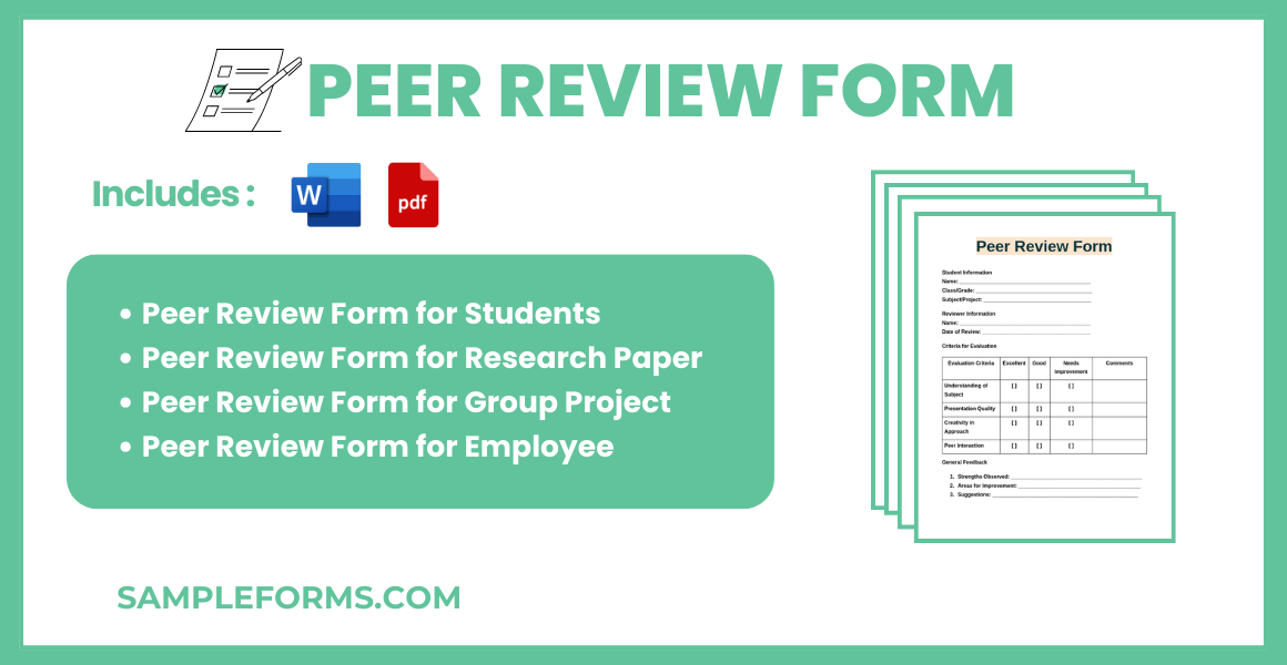 peer review form bundle