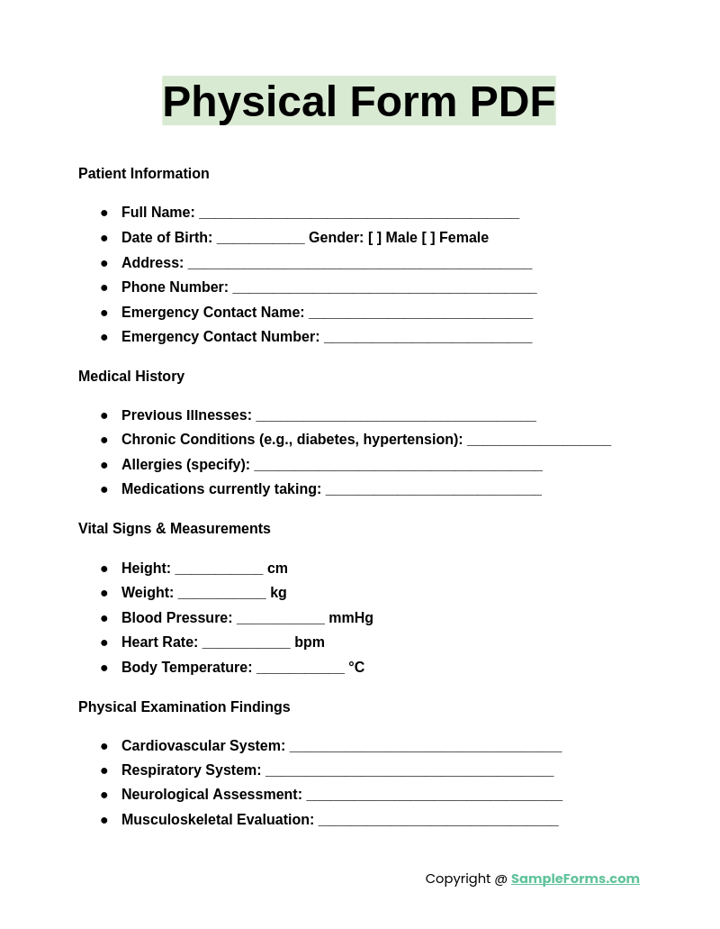 physical form pdf