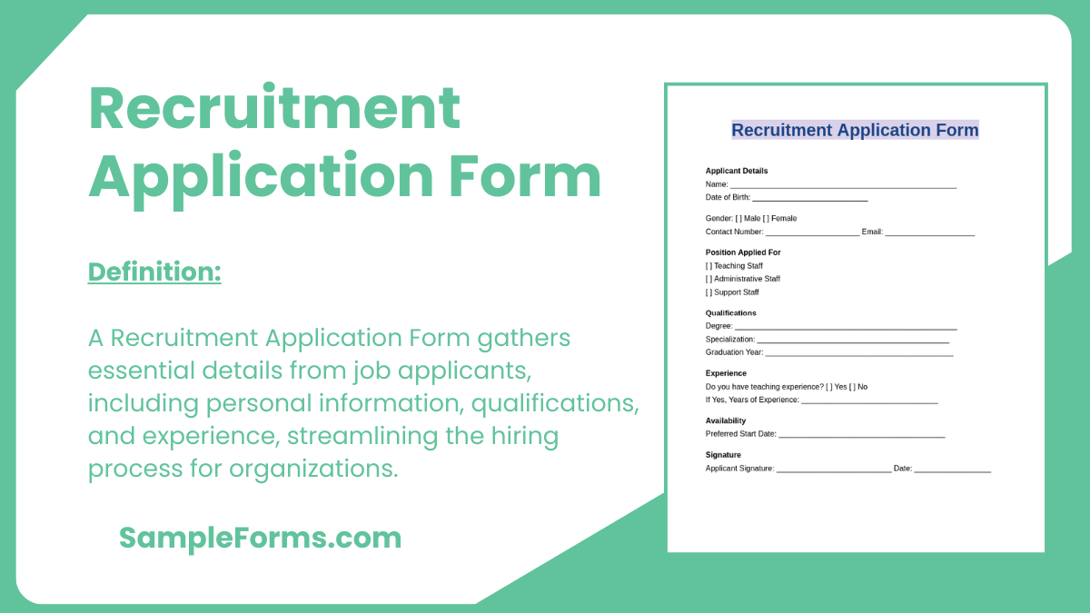 recruitment application form