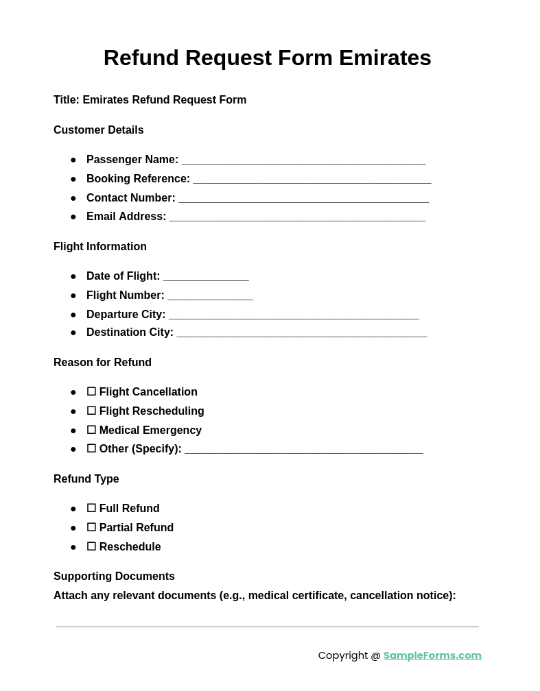 refund request form emirates