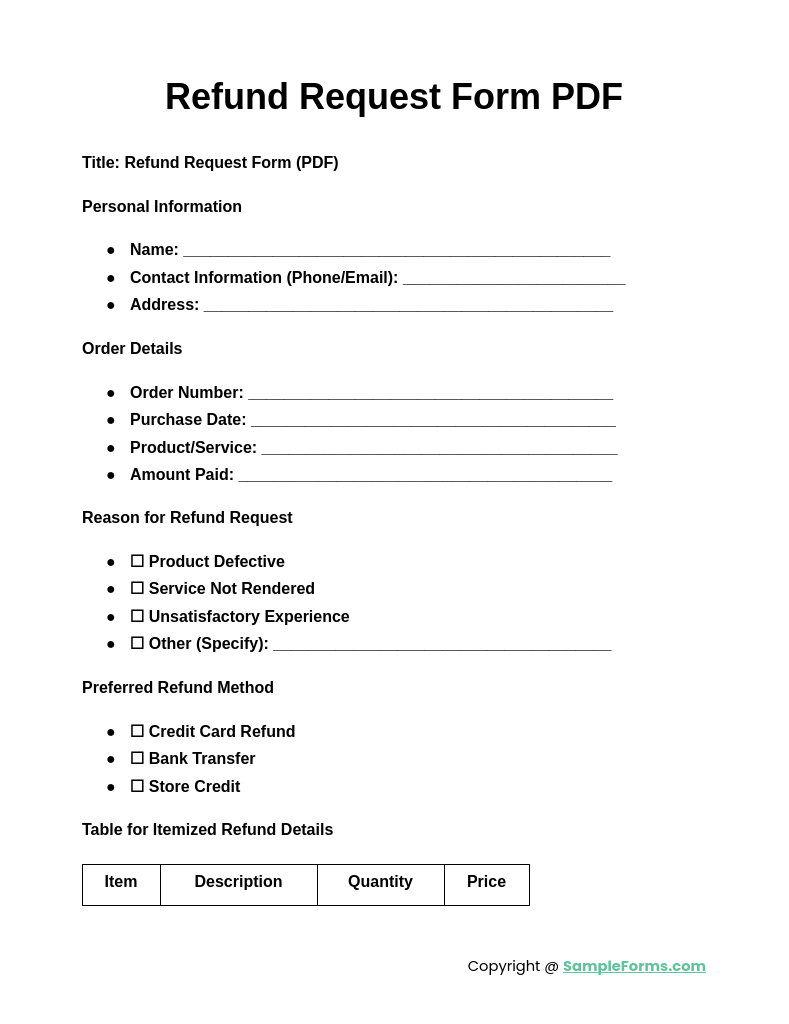 refund request form pdf