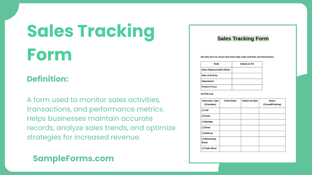 sales tracking form