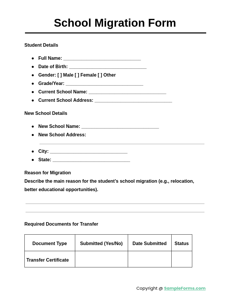 Migratan Form.pdf FREE 35+ Migration Form Samples, PDF, MS Word, Google Docs, Excel