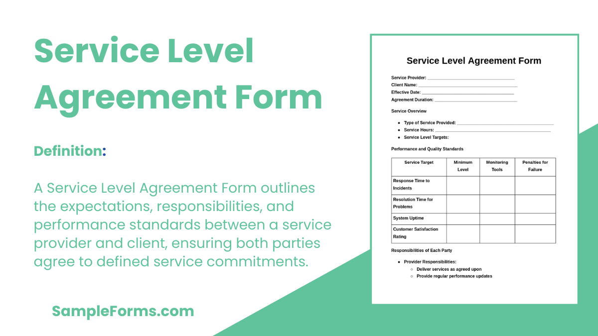 service level agreement form