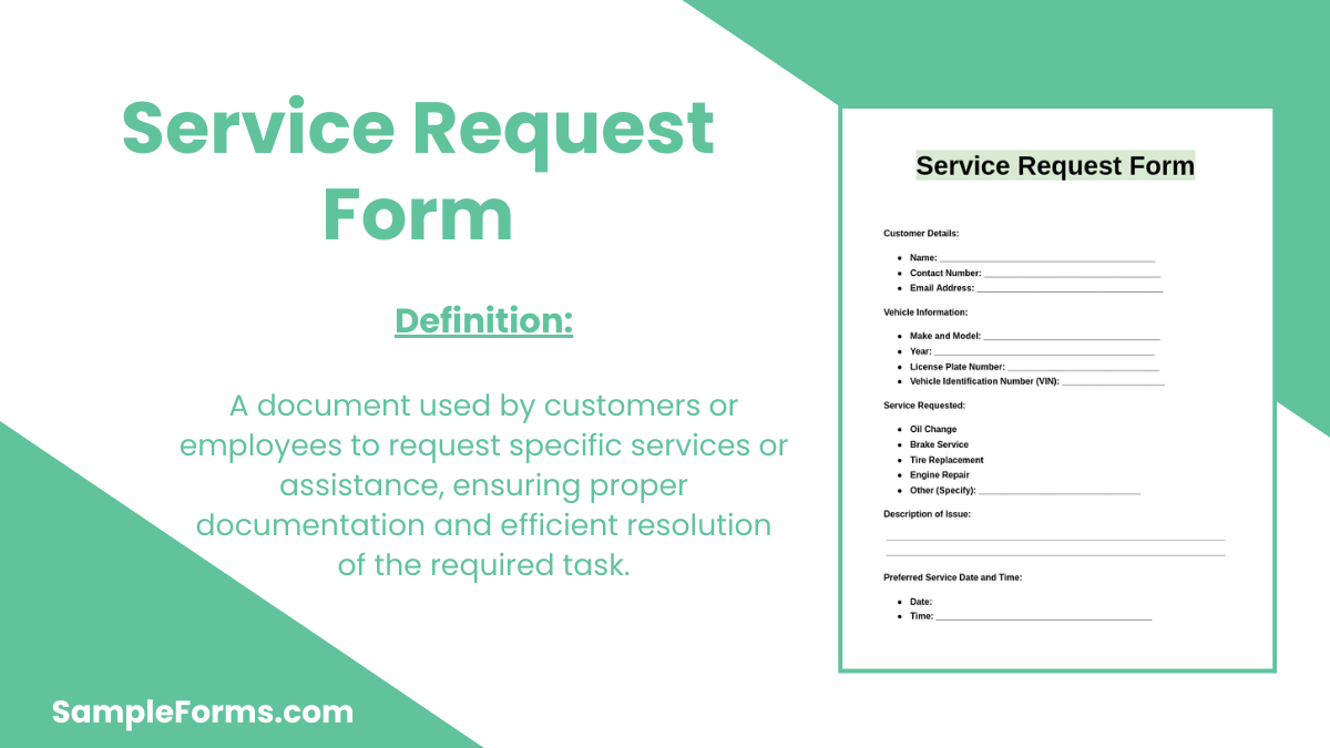 service request form