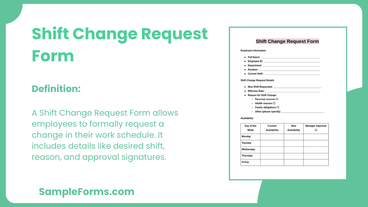 shift change request form