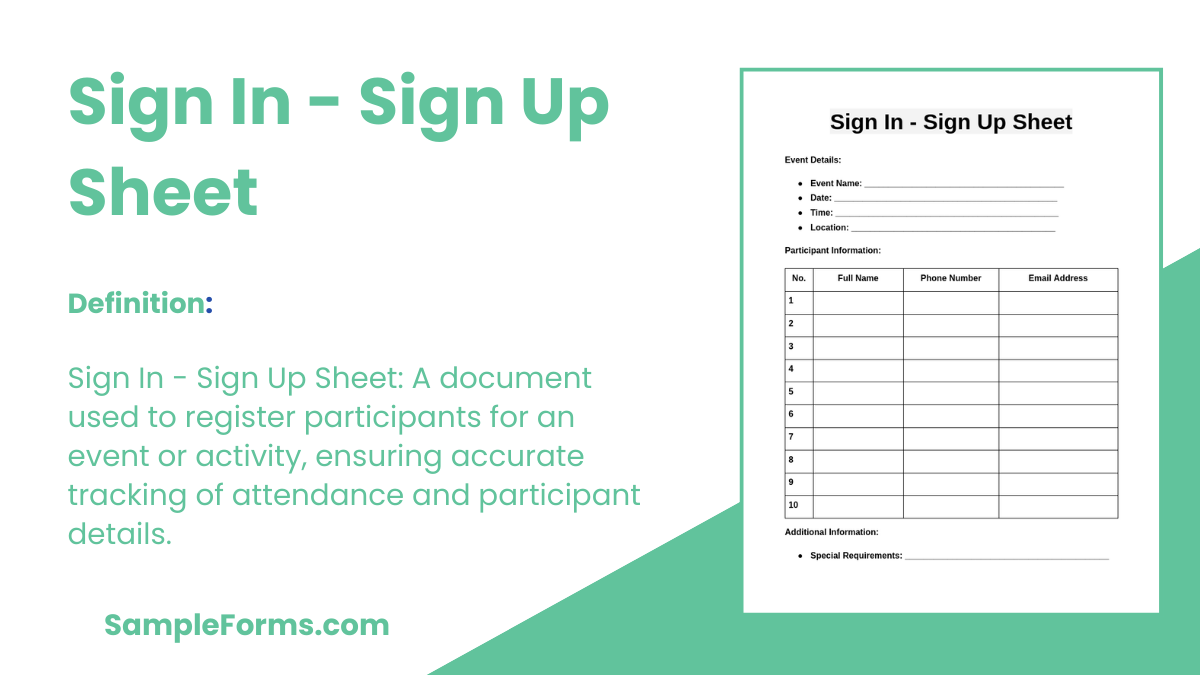 sign in sign up sheet 