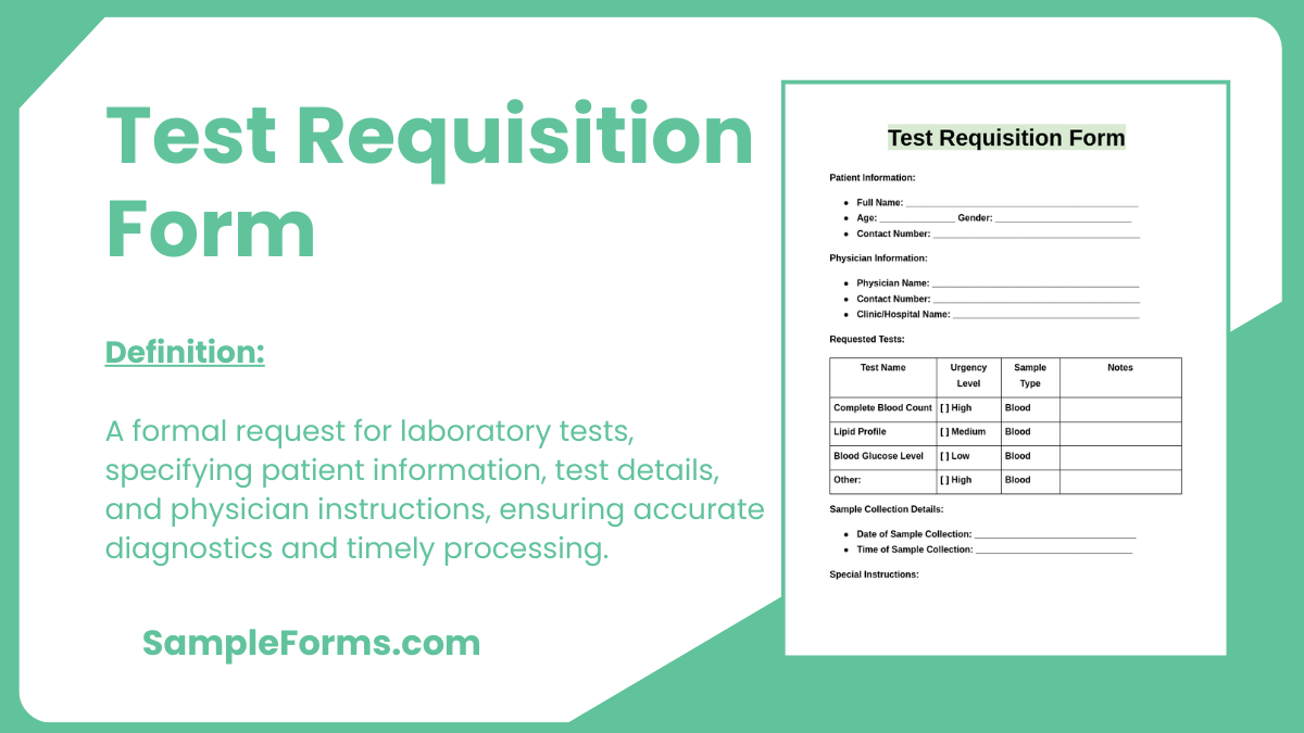 test requisition form