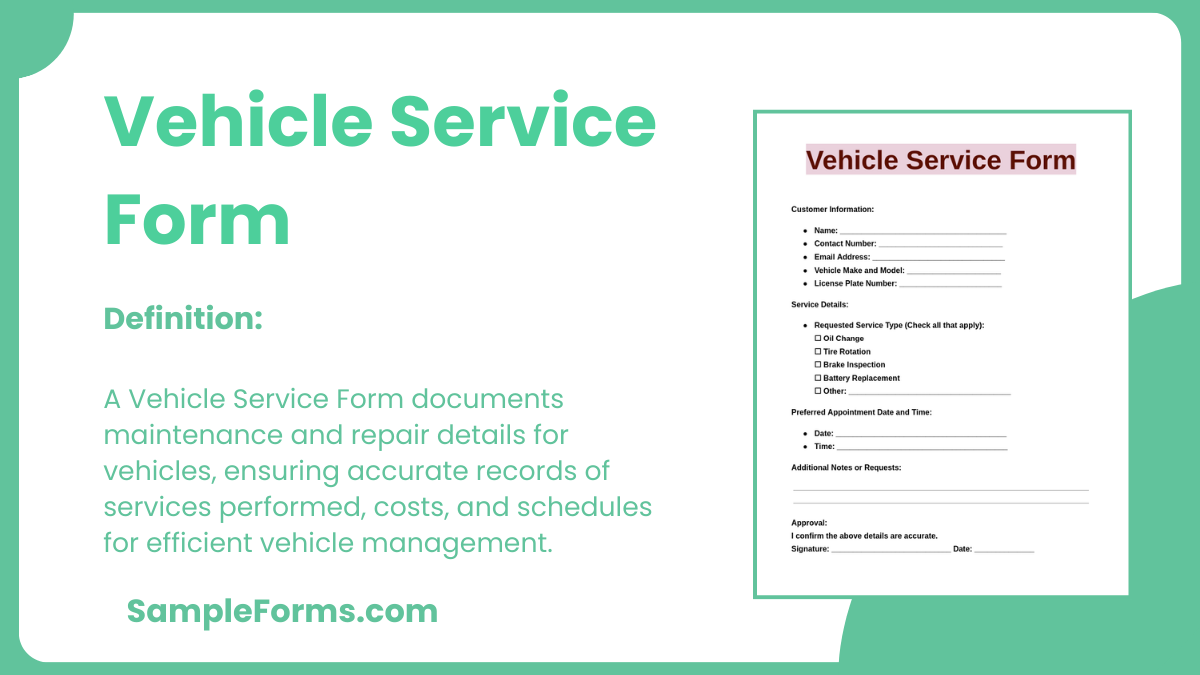 vehicle service form