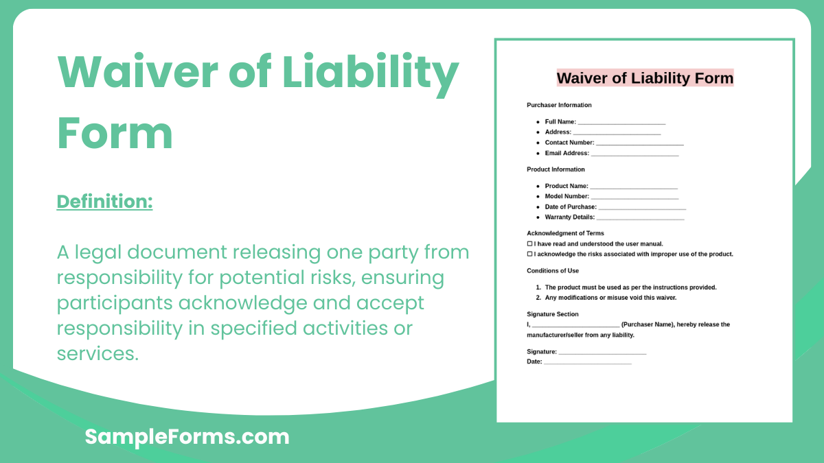 waiver of liability form