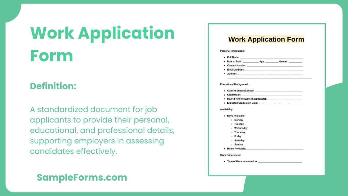 work application form