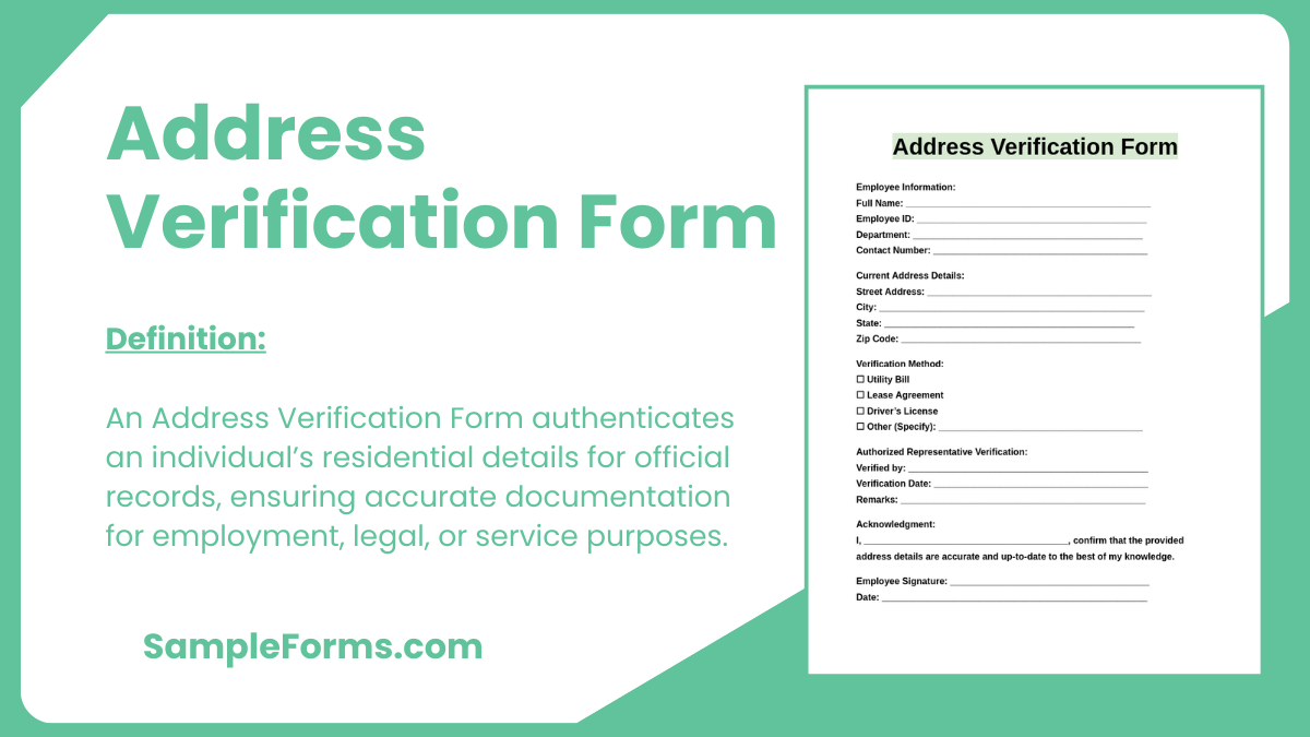 address verification form