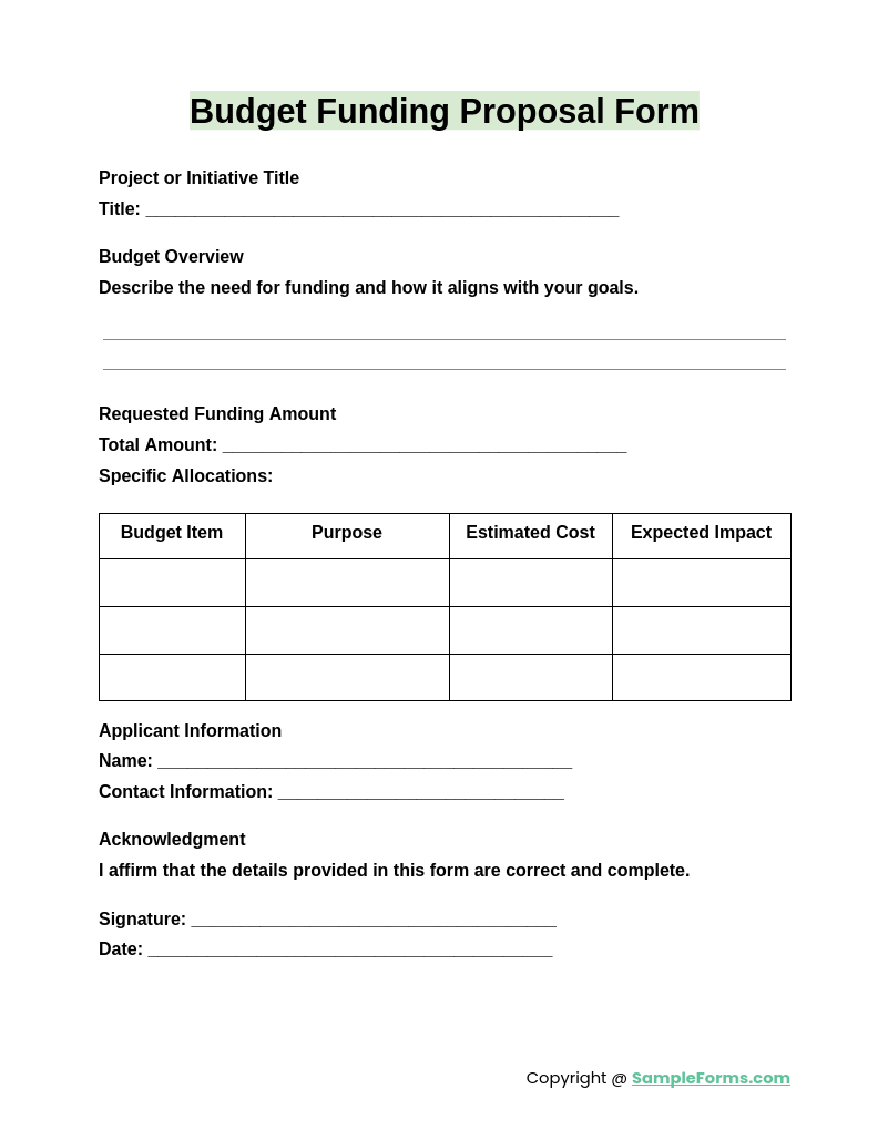 budget funding proposal form