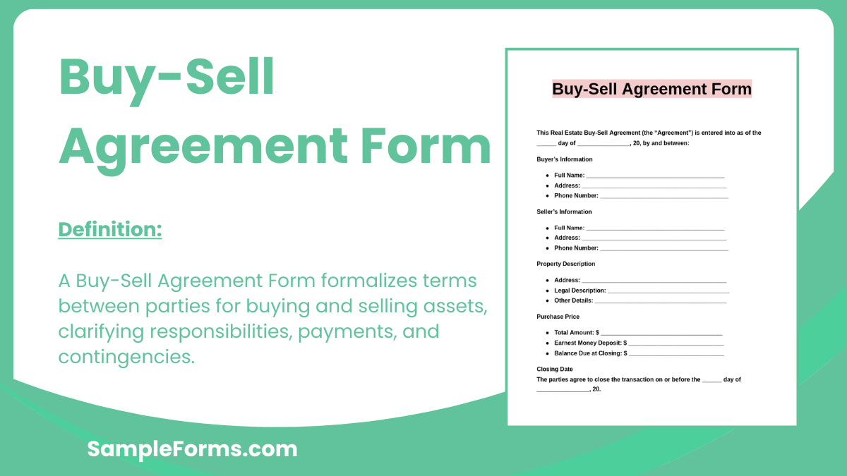 buy sell agreement form