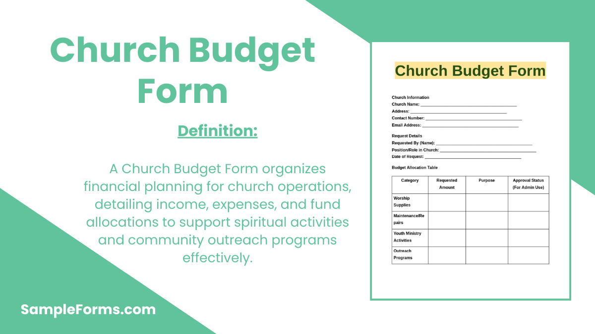 church budget form