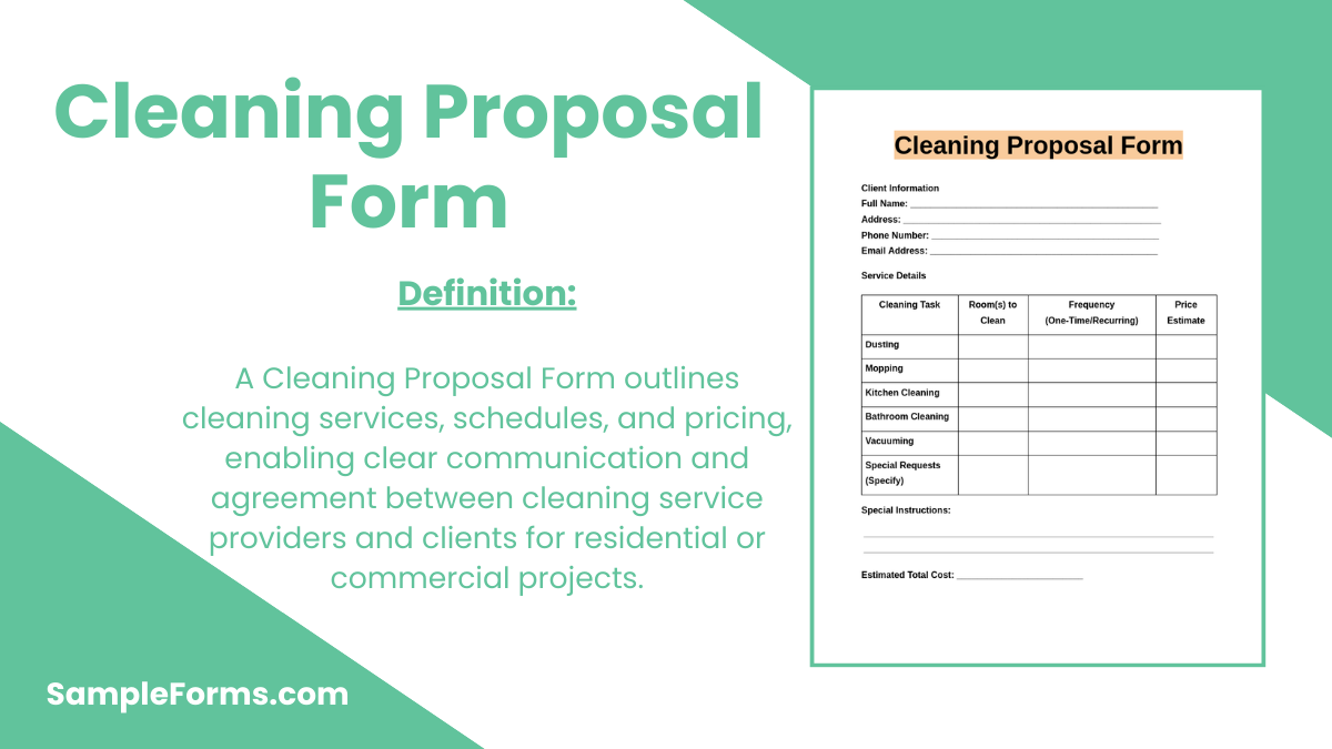 cleaning proposal form