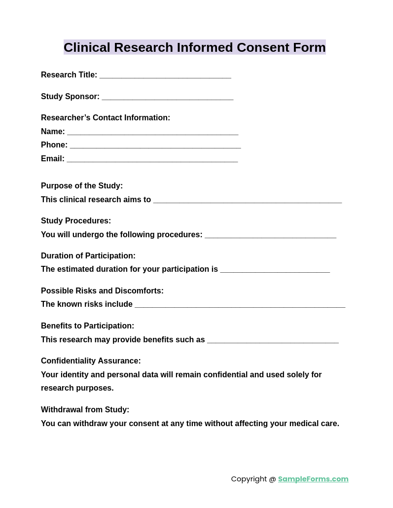 clinical research informed consent form