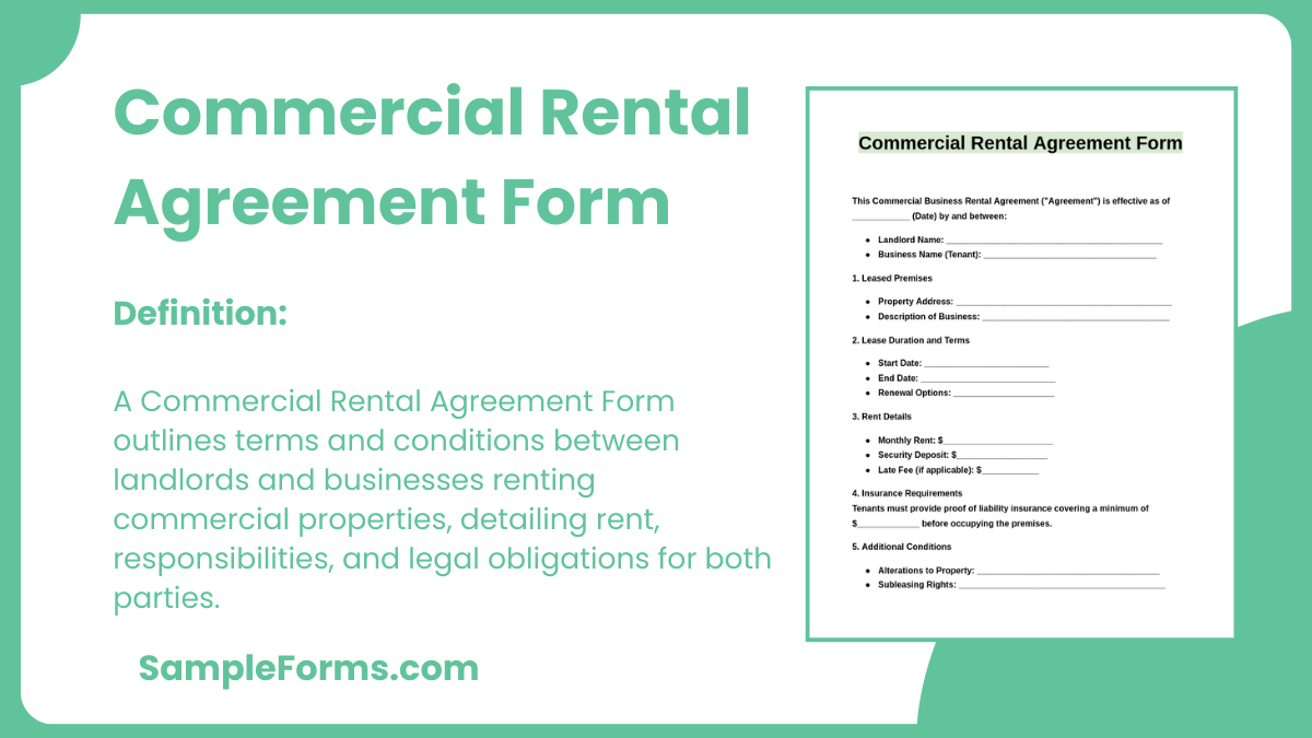 commercial rental agreement form