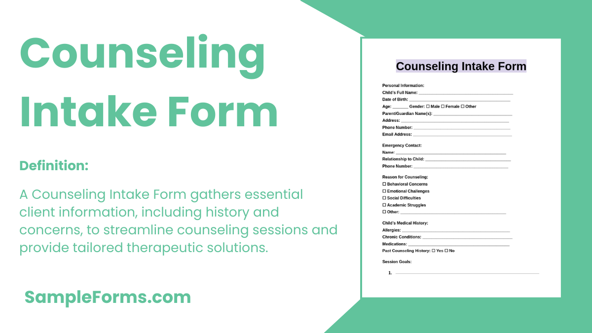 counseling intake form