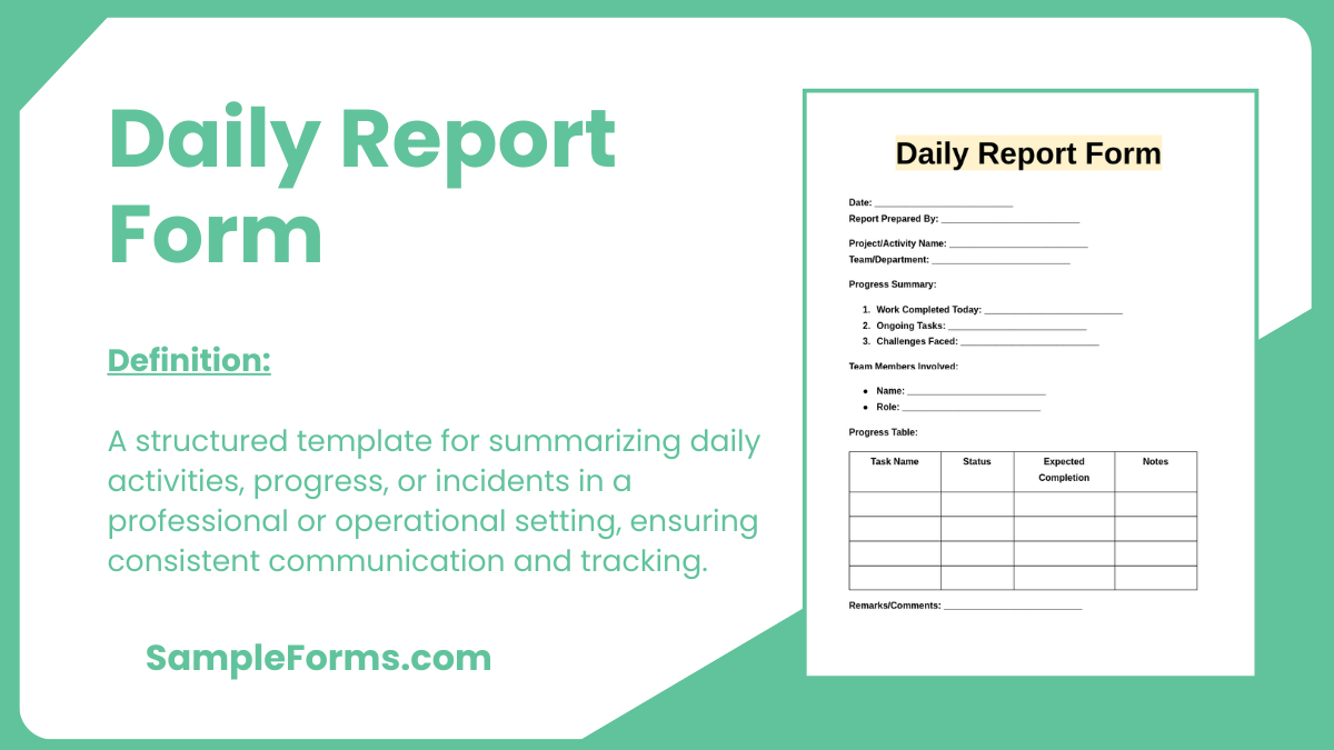 daily report form