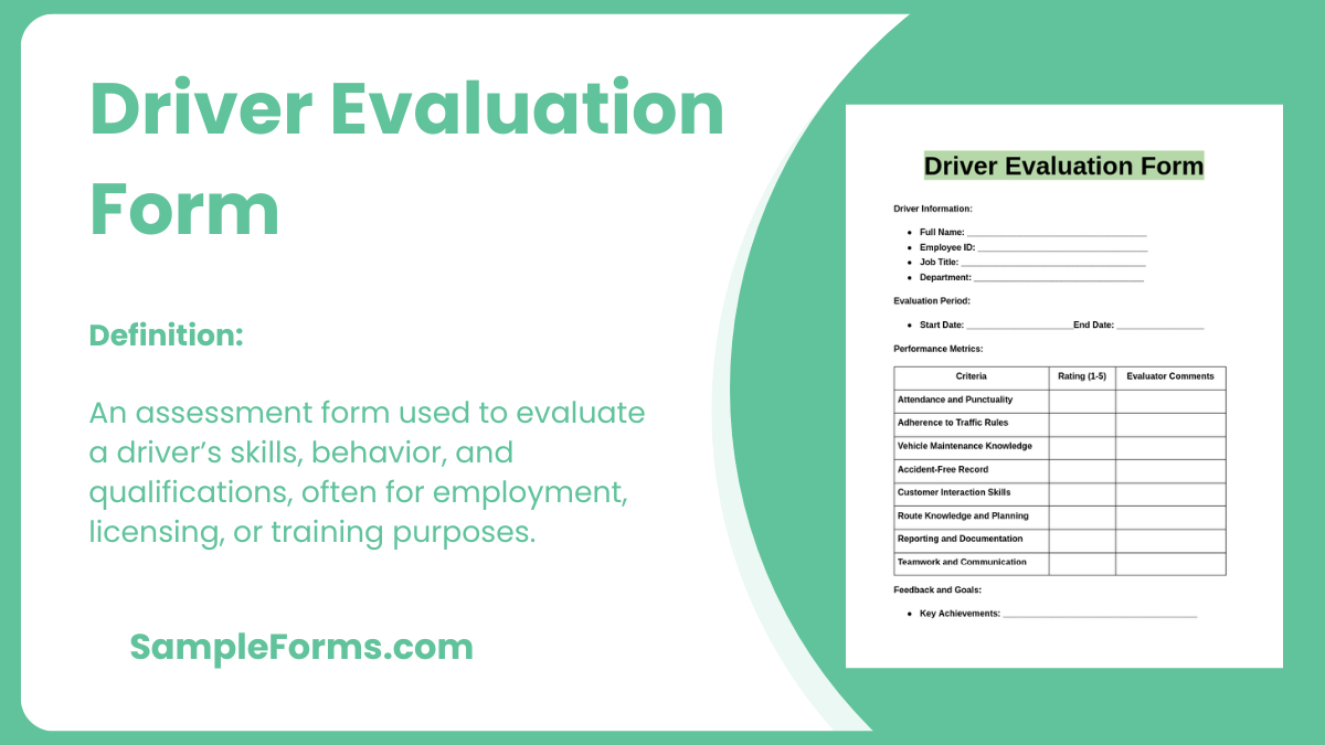 driver evaluation form