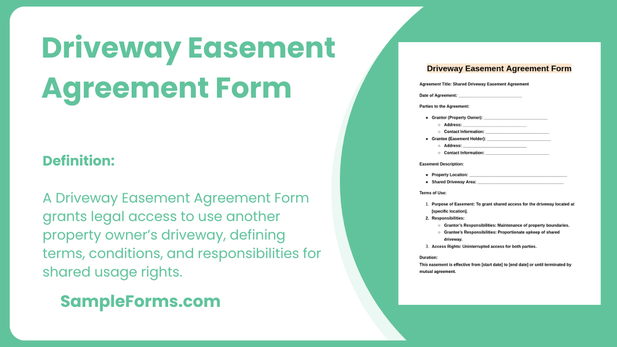 driveway easement agreement form