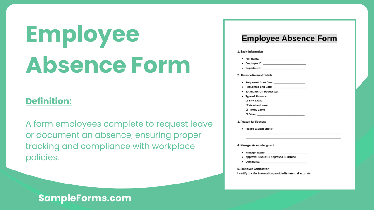 employee absence form