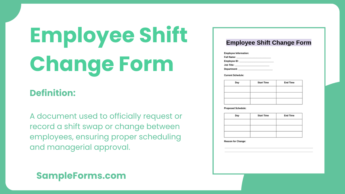 employee shift change form