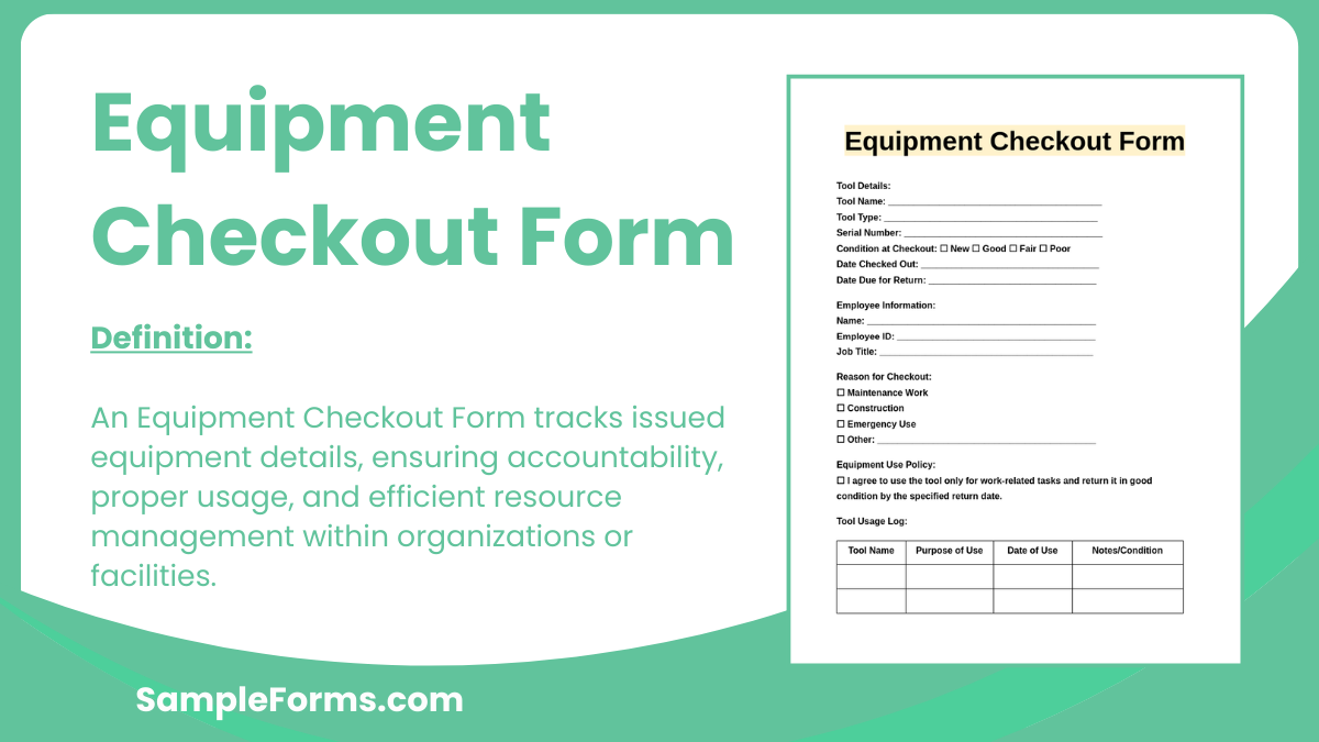 equipment checkout form