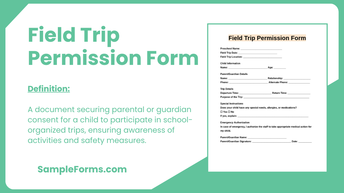 field trip permission form