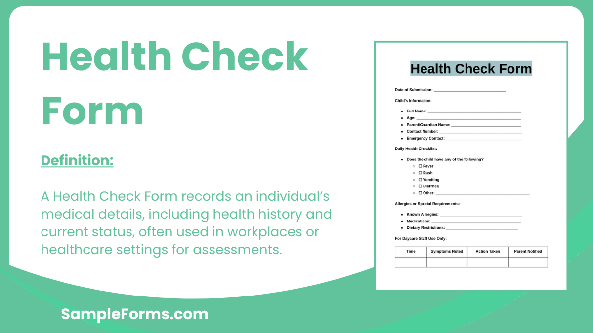 health check form