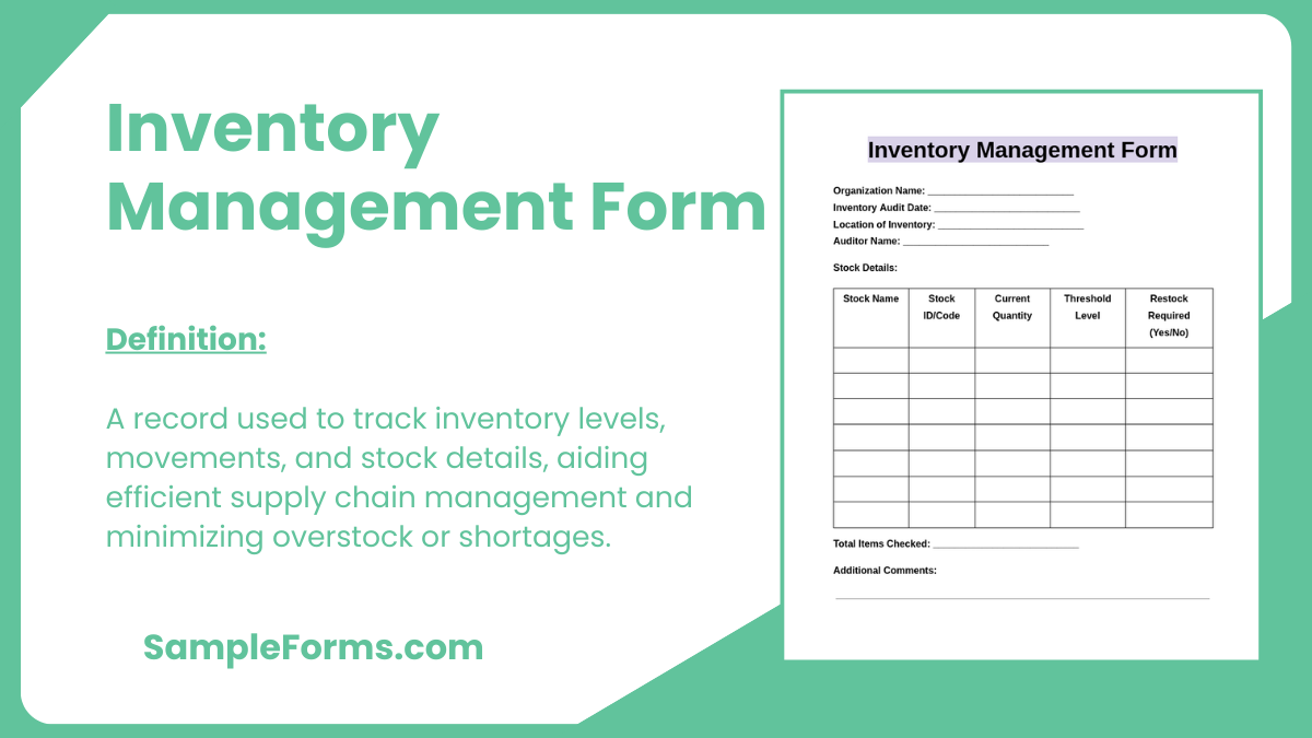 inventory management form