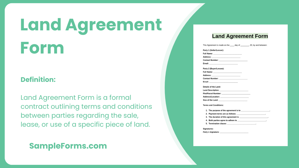 land agreement form