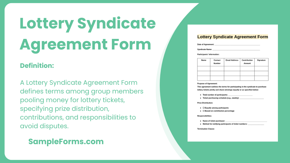 lottery syndicate agreement form