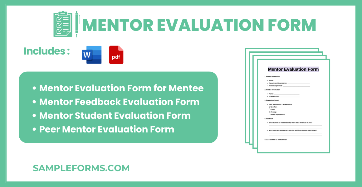 mentor evaluation form bundle