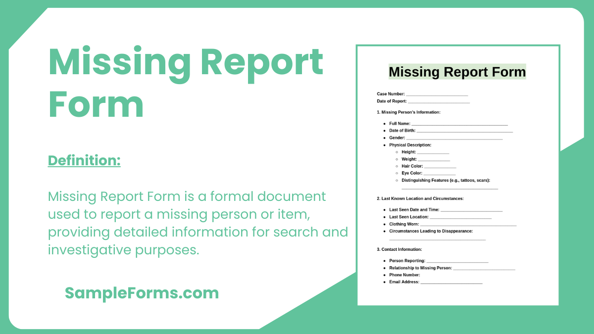 missing report form