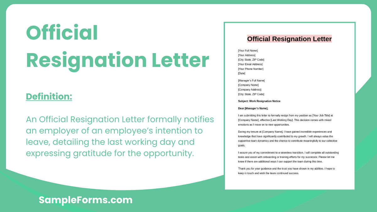 official resignation letter