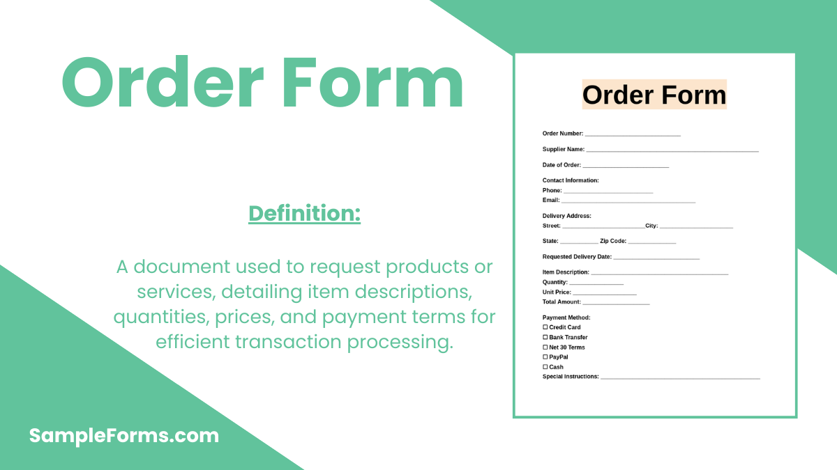 order form