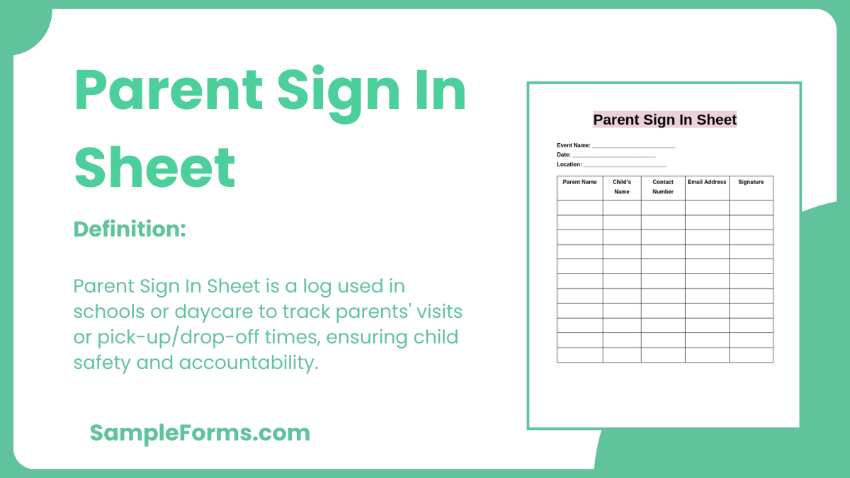 parent sign in sheet